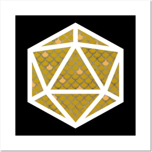 D20 Decal Badge - Scales Yellow Posters and Art